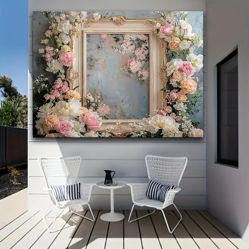 Elegant Floral Rose Tapestry Wall Hanging Vintage Inspired Pink aAnd Flower Interior Decor