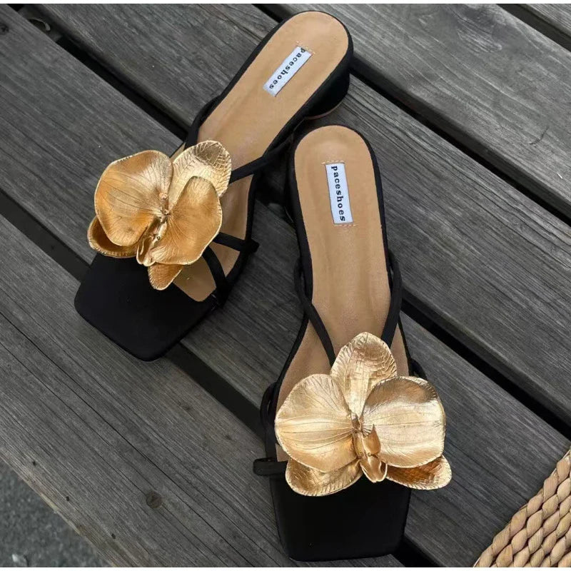 Summer Exquisite Butterfly Magnolia Flowers Holiday Casual Style Sandal