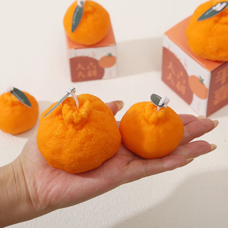 Orange Aromatherapy Candle Soy Wax Creative Gift Shooting Props Scene Decoration Ornament