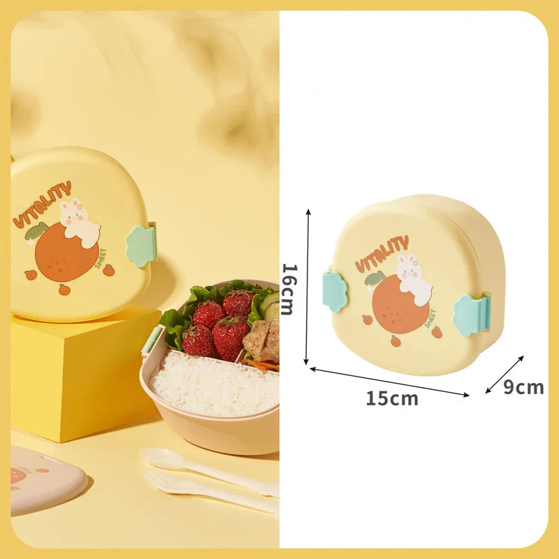 Strawberry Shape Lunch Box, 2 Layer Food Fruit Storage Bento Boxs