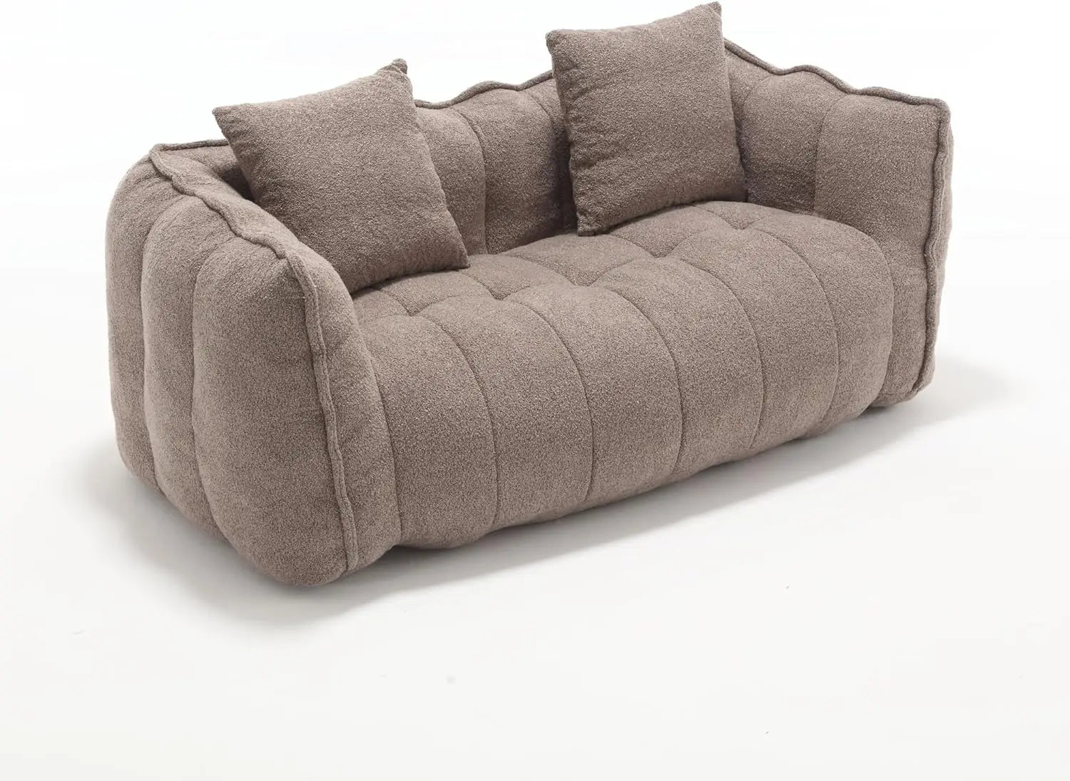 Twin Size Bean Bag Chairs Sofa, Giant Bean Bag Couch for Adults, Memory Foam Filled Loveseat Bean Bag Sofa, Comfy Lazy Sofa