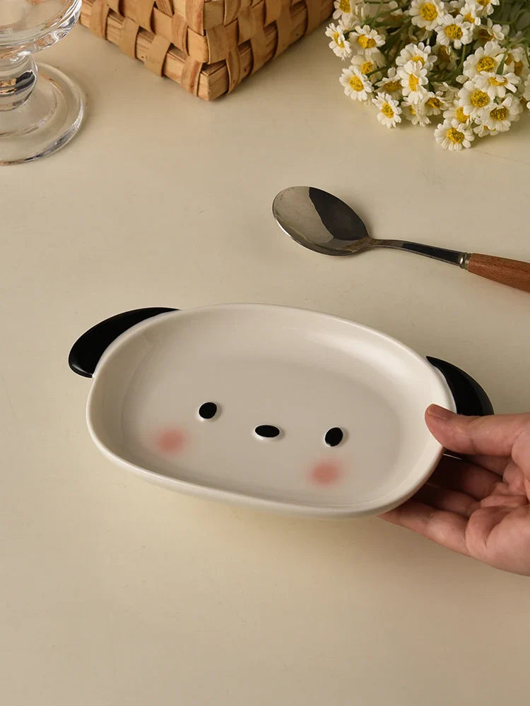 Ceramic Small Dog Shaped Plate, Cute Mini Fruit Plate, Dessert Plate