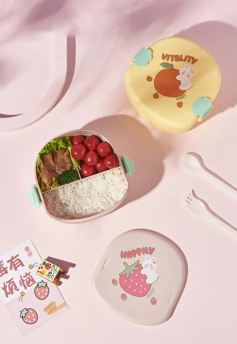 Bento Lunch Box for Kids Kawaii Cartoon Students Sandwich Snack Food Box Fruit Container Portable Picnic Fresh Box