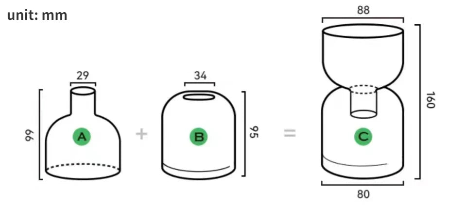Set Mini Vases Terrarium Hydroponic Plant Pot Glass Vase