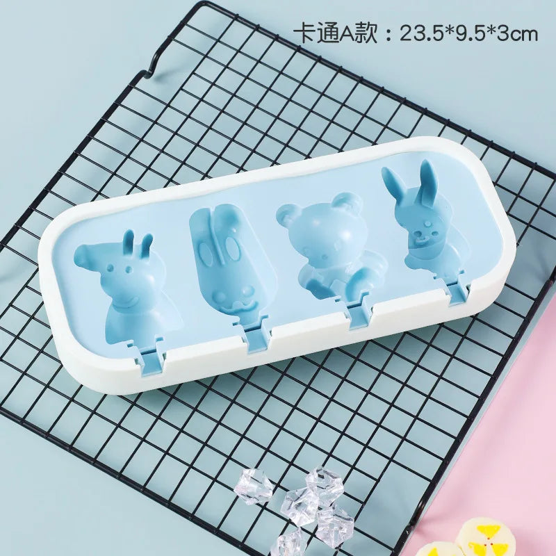 Popsicles Molds Cute Shapes Silicone Mini Popsicle Molds BPA Free Reusable Ice Cream Mold Popsicle Maker Homemade Set