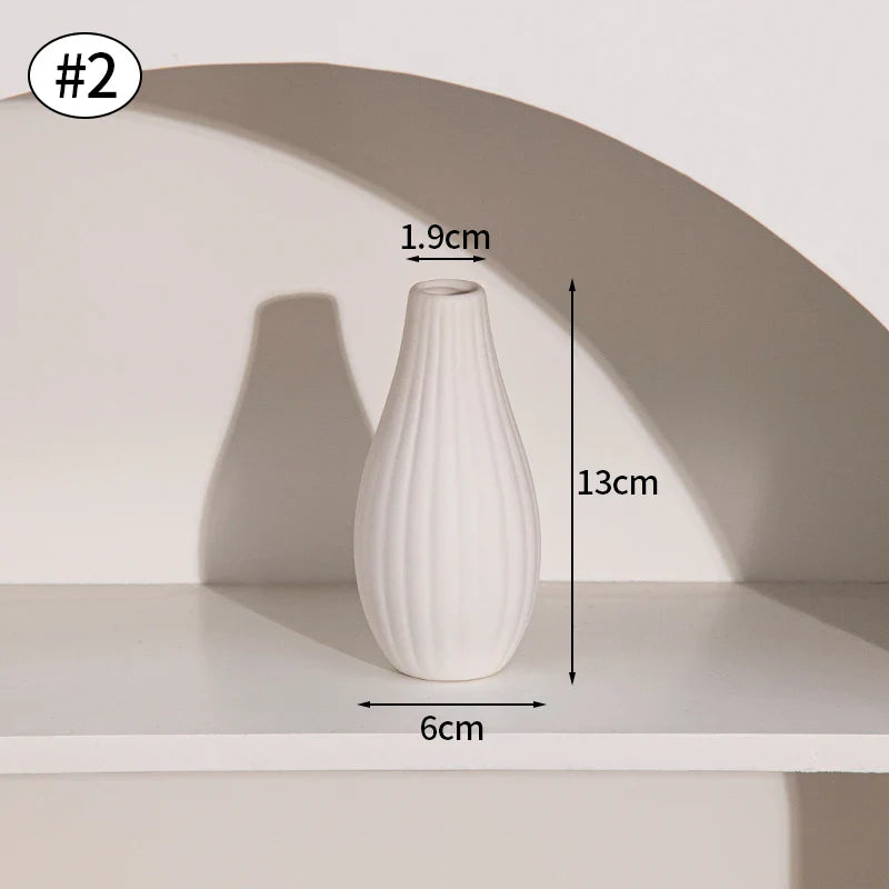 Ceramic Vase White Flower Pot Nordic Decorative Vase Dry Flower Vases for Home