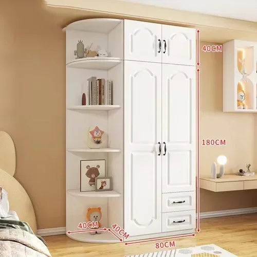 Two Door Wardrobe Clothing Organizer Style Wooden Wardrobe Summer Heavy Duty