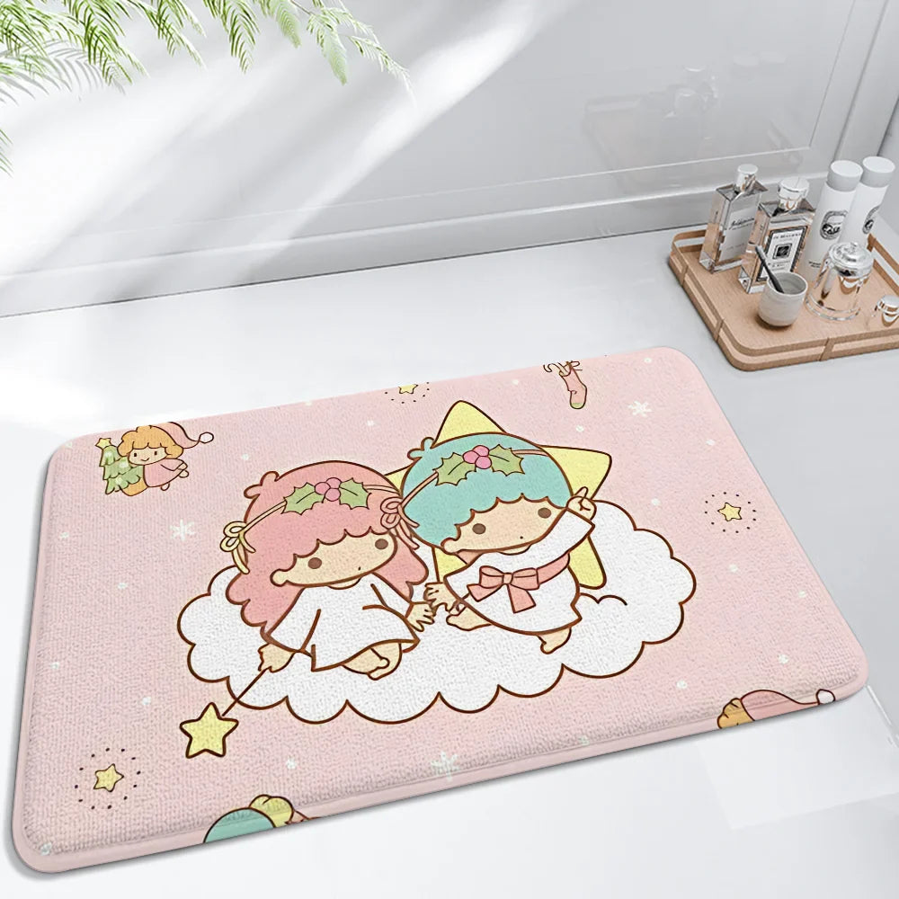 Cartoon Little Twin Stars KiKi Floor Mat For Living Room Sofa Floor Cushions Modern Soft Fluffy Home Rug