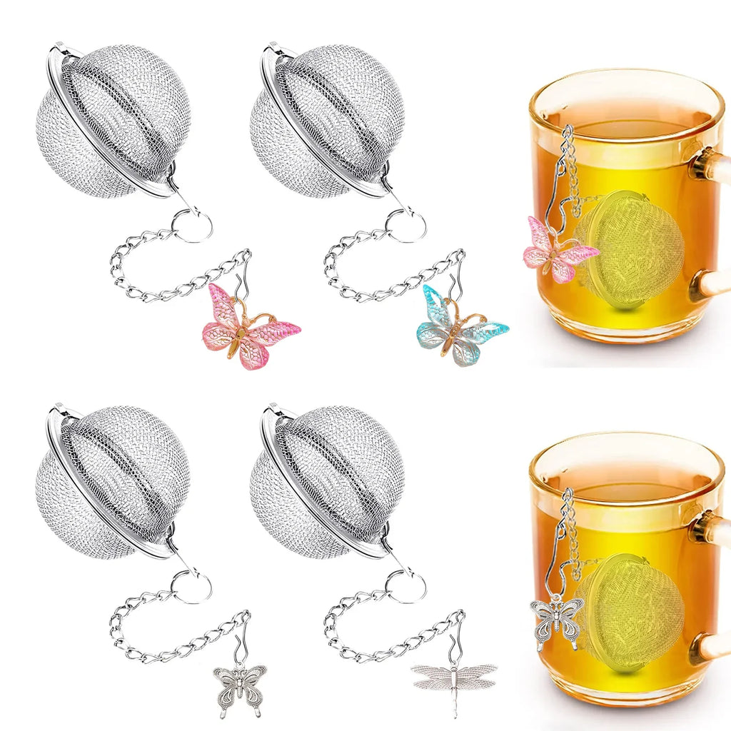 Loose Leaf Tea Steeper Tea Strainer with Charm Handmade Dragonfly Butterfly Pendant Tea Ball Tea Filter Tea Infusers