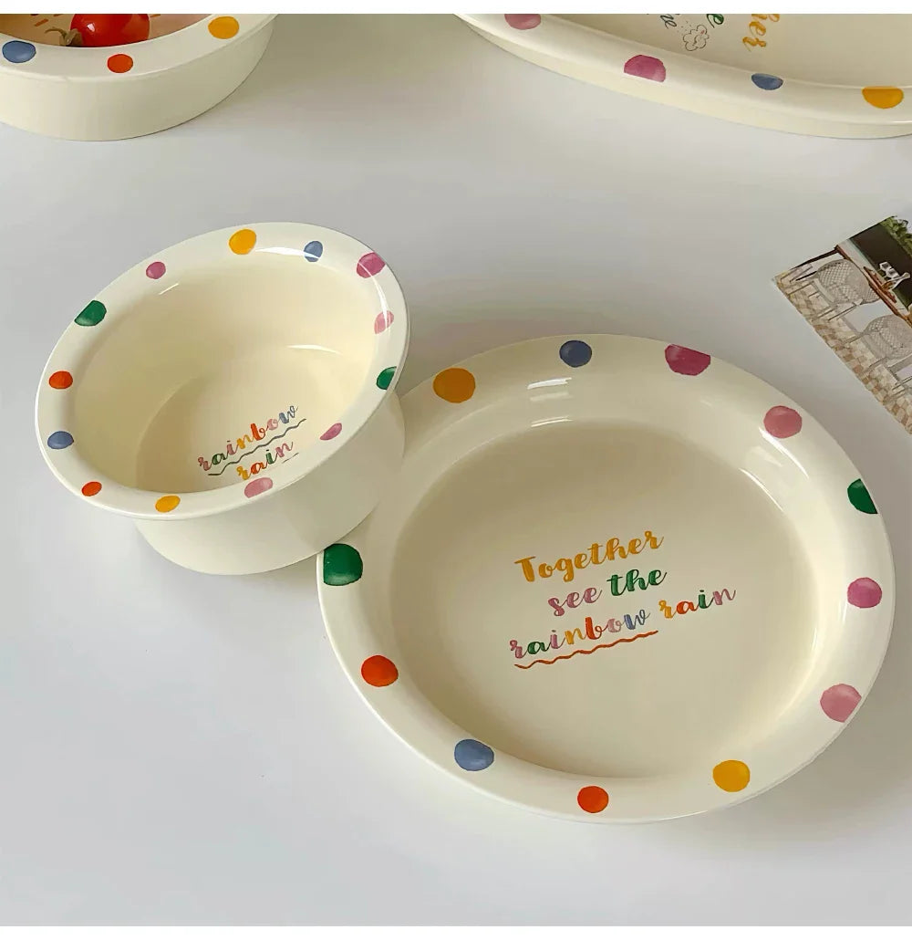 Colorful Dots Ceramic Porcelain m Tableware