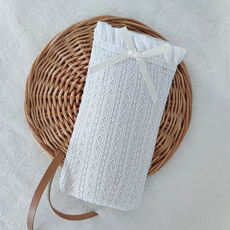 Retro Women Stockings Ruffle Long Socks Lolita Style Lace Knee High Sock Sweet Girls Cute Bow Thigh High Stocking