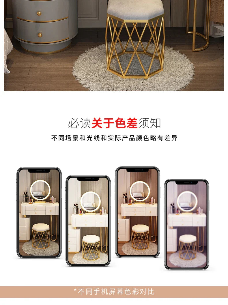 Vanity Table Women Luxury European Big Stool Study Dressing Table Organizer Home Furniture