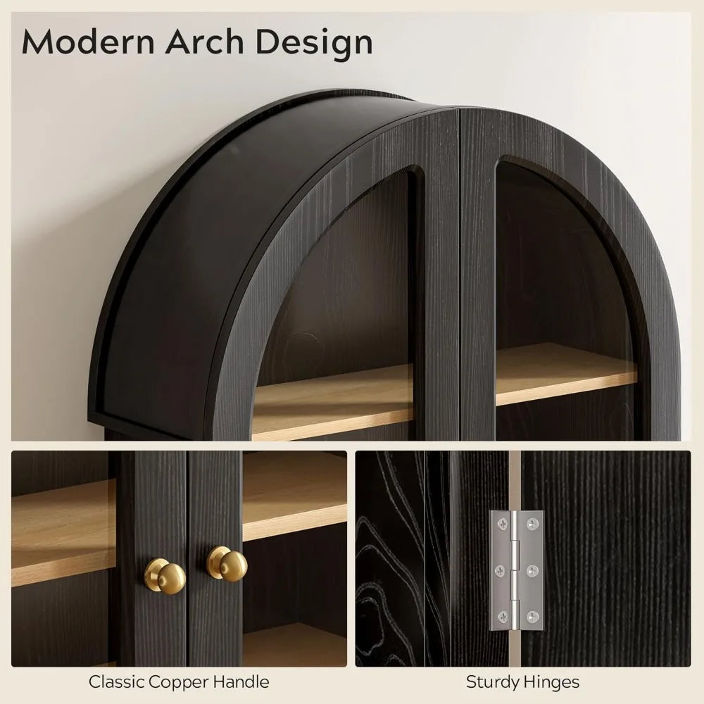 Large Arched Wall Cabinet, Bathroom Medicine Cabinet Wall Mounted Cupboard, Modern Floating Storage Cabinet with Acrylic Door Ad