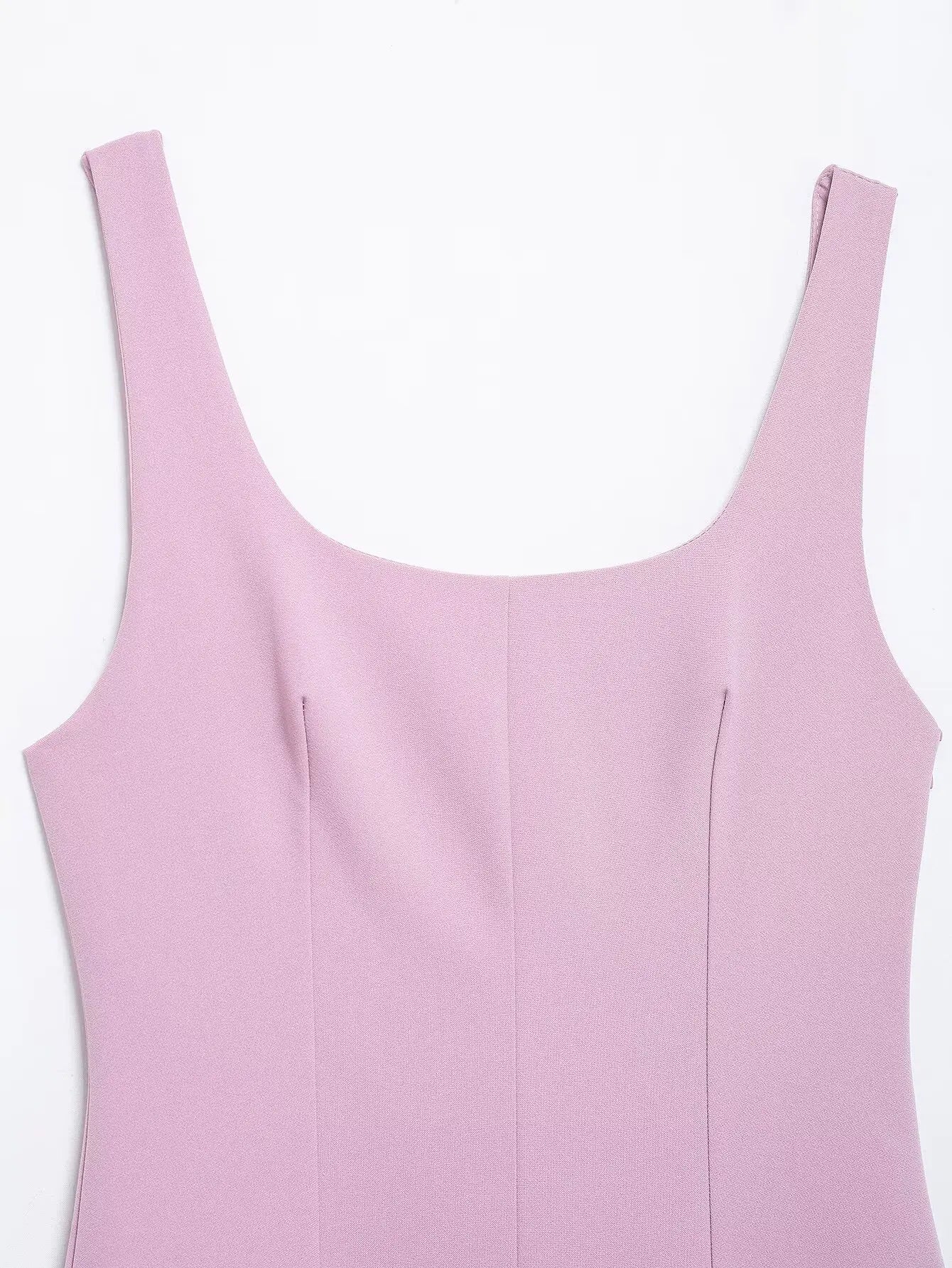 Elegant Women Solid Pleated Mini Dress Square Collar Backless Folds Slim Dress Fashion Sleevelesss