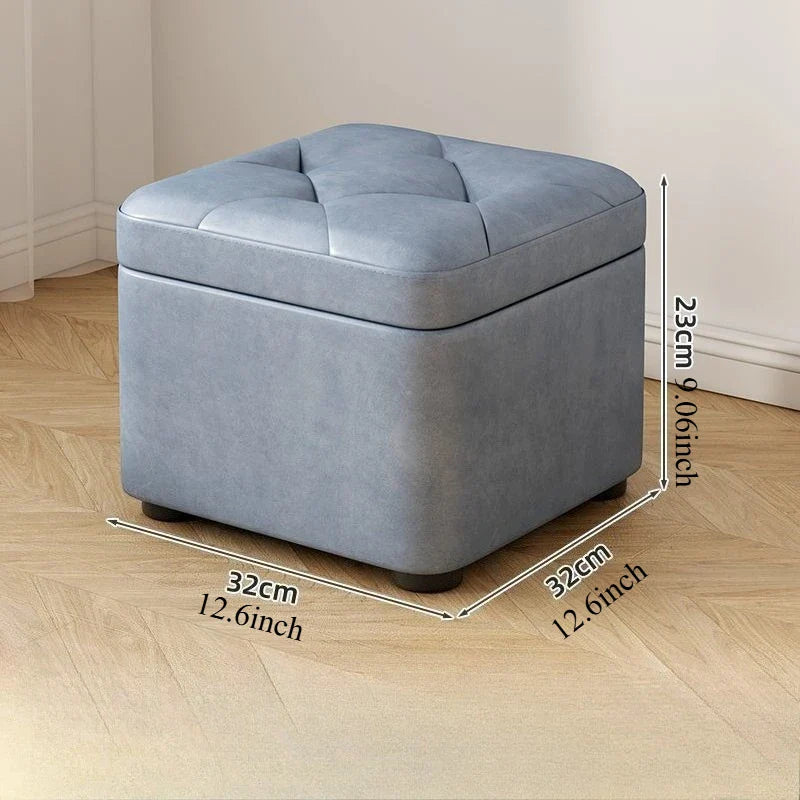 Creative Jelly Bean Stool Household Leather Ottoman Living Room Sofa Pedal Modern Doorway Shoe Stool Stylish Footrest