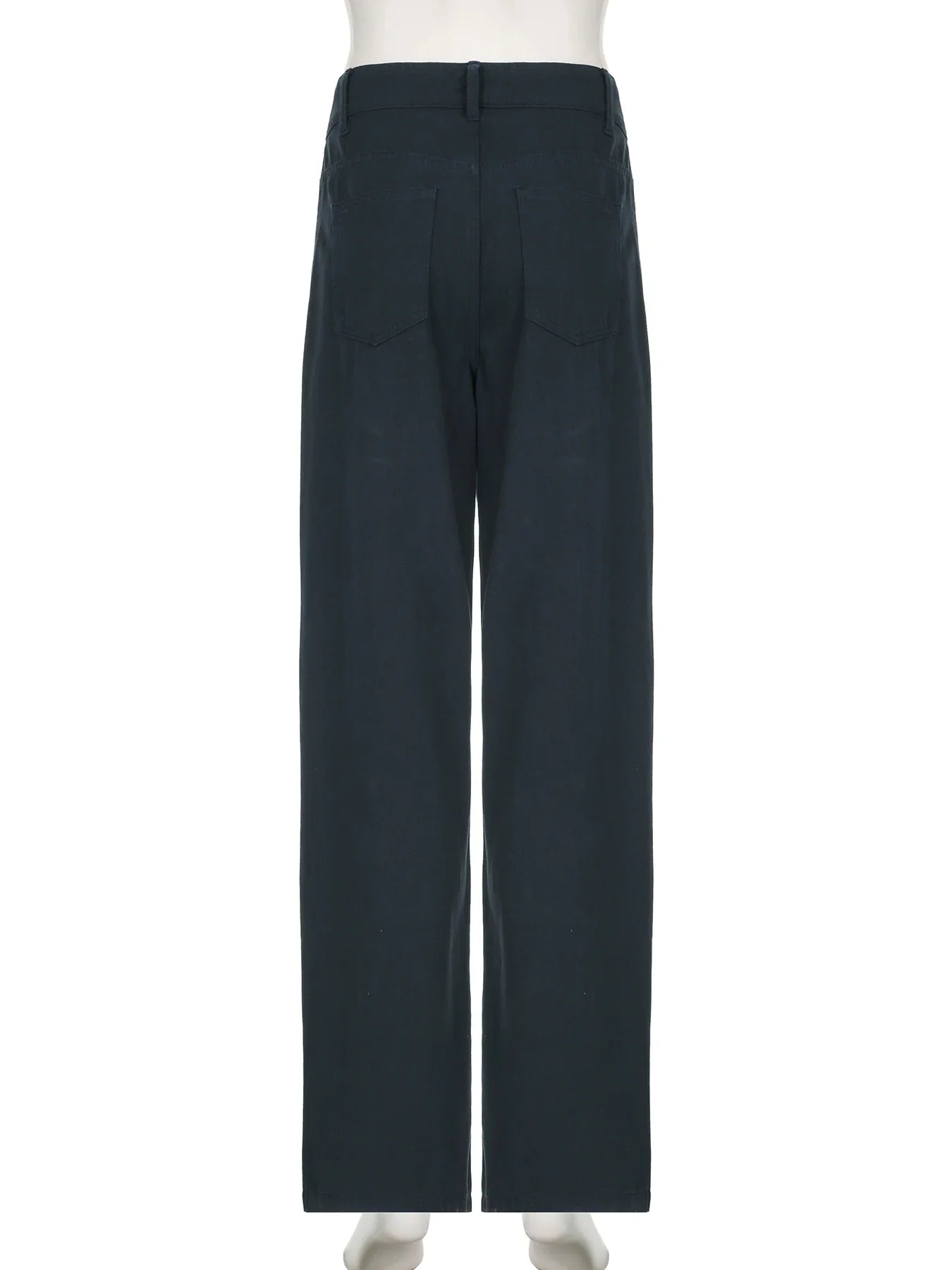 Casual Loose Rivet Jeans Wide Leg Pants Basic Low-Waisted Straight Pants Streetwear