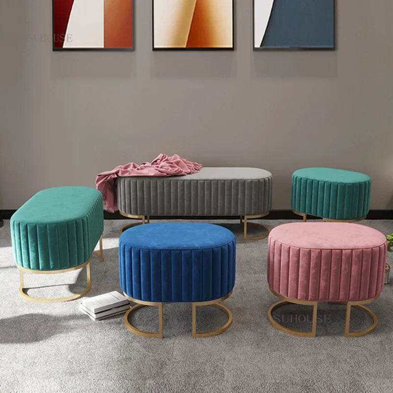 Ottomans Minimalist Shoe Portable Stools Cafe Viila Vanity Stool Home Furniture Portable Stool