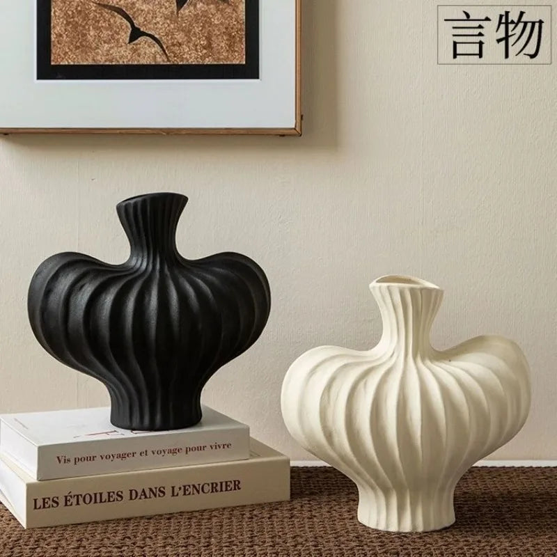 Imitation Ceramic Plastic Vase Home Living Room Plastic Chic Vase, Modern Minimalist Desktop Decor