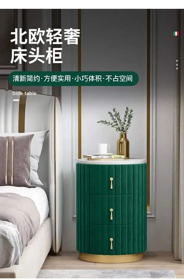 Mobile Side Bed Pink Nightstands Small Modern Modern Luxury Nightstands Space Saving Storage Furniture