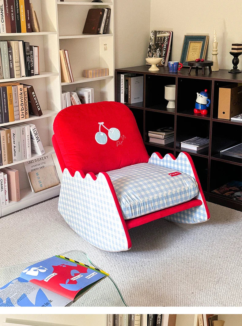 Modern Living Room Chairs Fabric Garden Relax Rocking Chair Lounge Bedroom Comfy Home Furniture