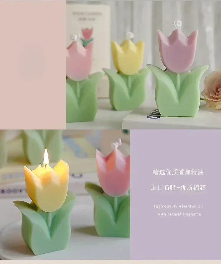 Tulip Aromatherapy Candle Fragrance Flower Shaped Candle Gift