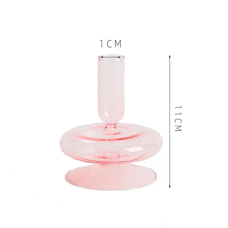Taper Candle Holders Glass Candlesticks for Home Decoration Glass Vase