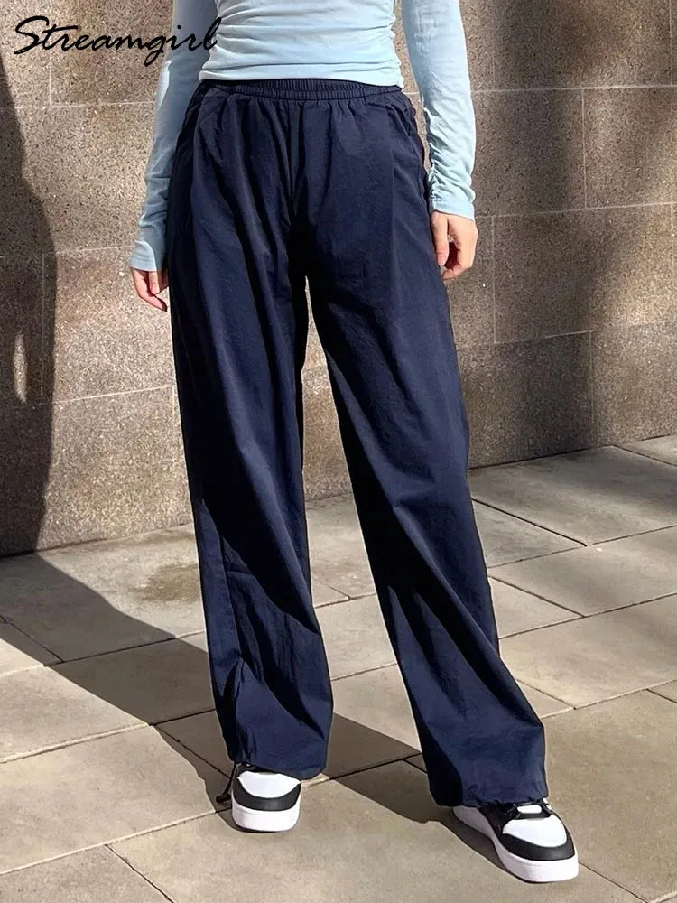 Summer Straight Leg Sweatpants For Women High Waist Jogger Wide Leg Trousers Women's Sports Pants White Sweatpants Wtpants Women