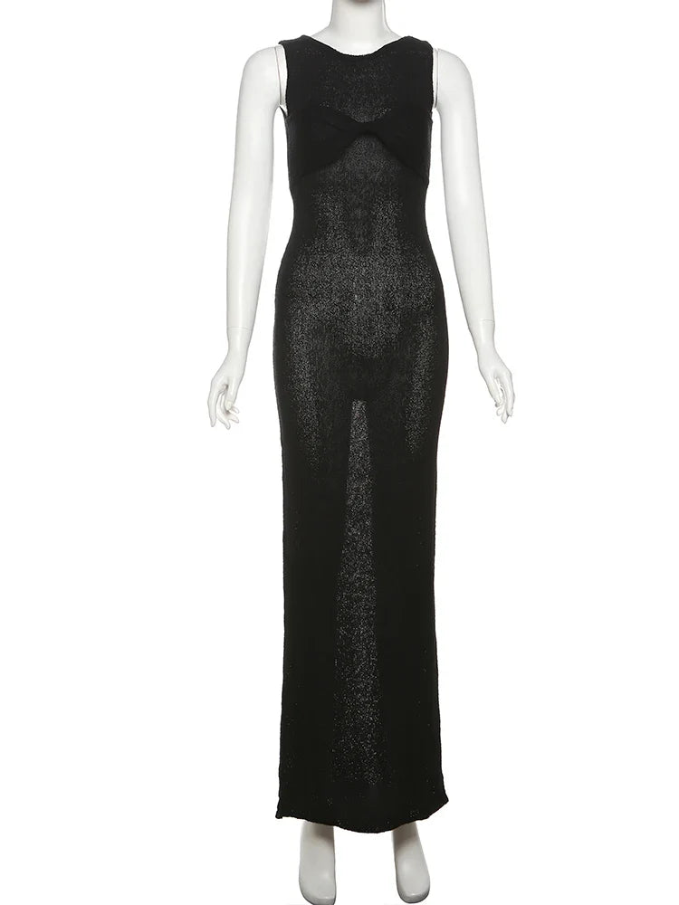 Knit Midi Pink Sweet Tanks Slim Dress