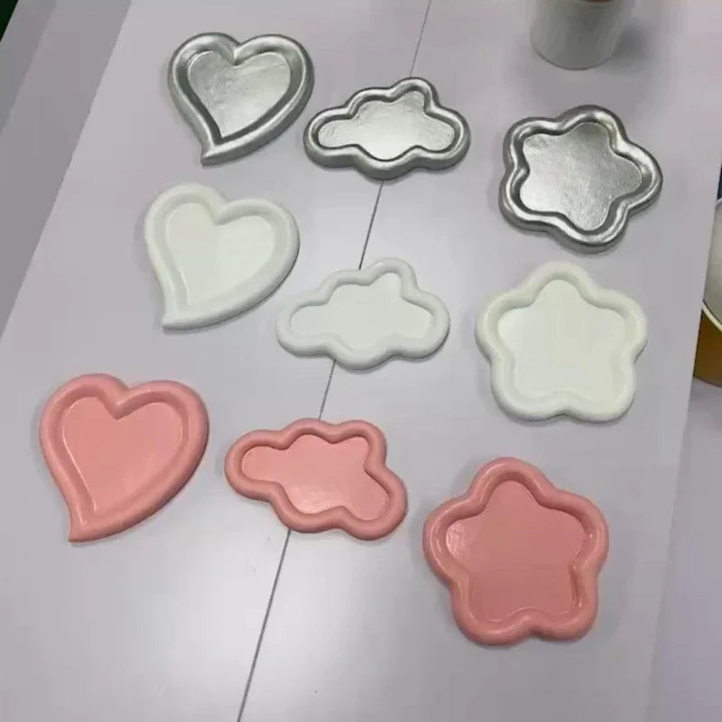 Creative Resin Trays Home Decor Jewelry Dish Heart Cloud Shape Storage Plate Organizer