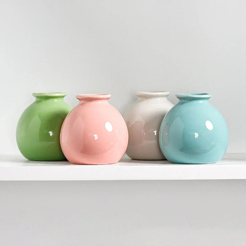 Mini Aesthetic Flower Vases Ceramics Vase Flower Arrangement - Flower Bottle Desktop Ceramic Plant Pot Home Decor