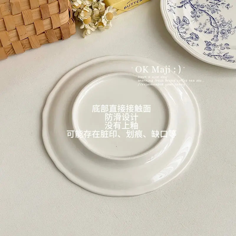 French Flat High-grade Saucer Ceramic Plate