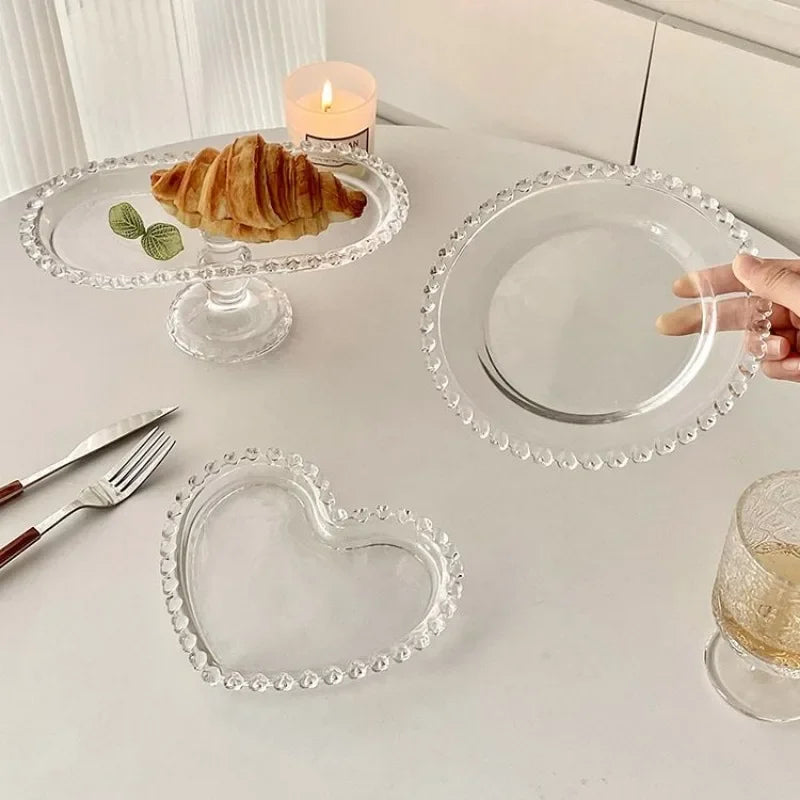 Clear Glass Cake Plate