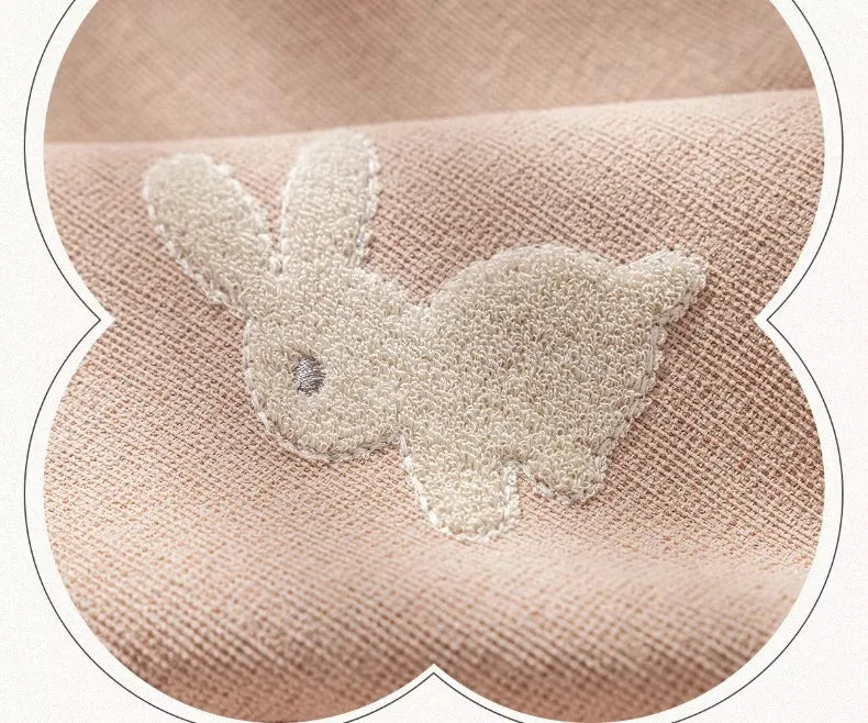 Pink Cartoon 3D Embroidered Rabbit Blackout Curtains for Living Room Bedroom Girls Room Sticky Chenille Drapes Home Decor