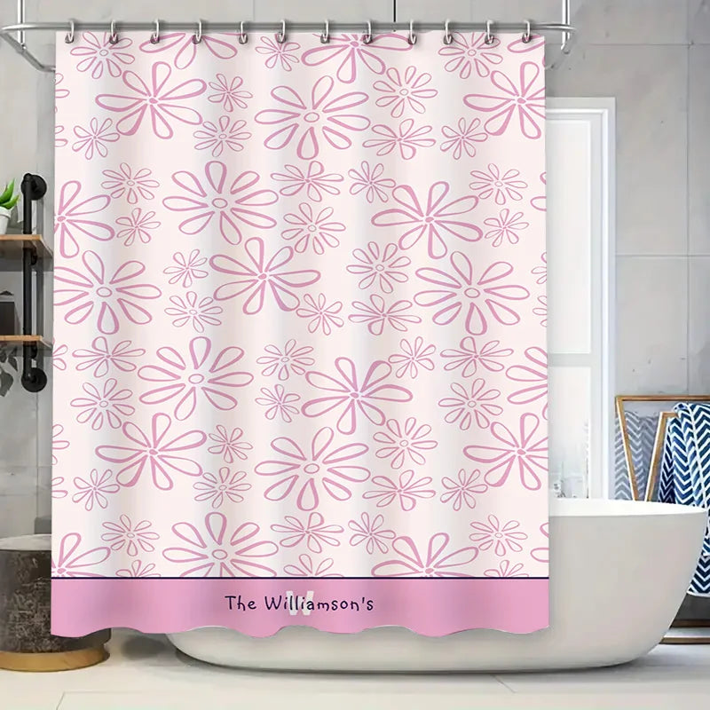 Pink Flower Shower Curtain