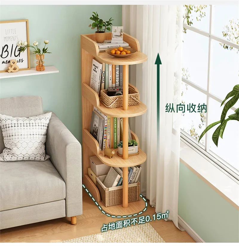 Side Table Ultra Narrow Book Shelf Creative Shelves Sofa Side Rack Bookcase