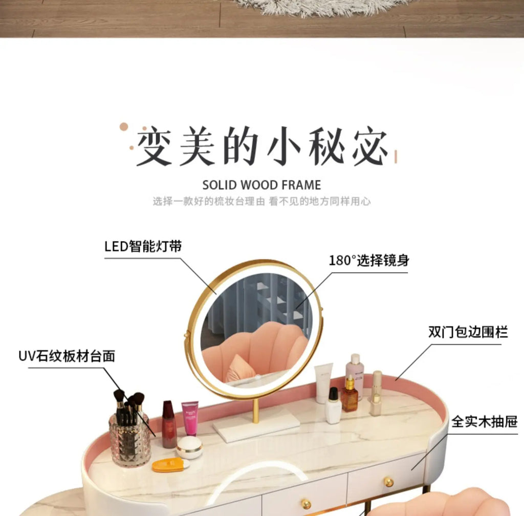Vanity Table Women Luxury European Big Stool Study Dressing Table Organizer Home Furniture