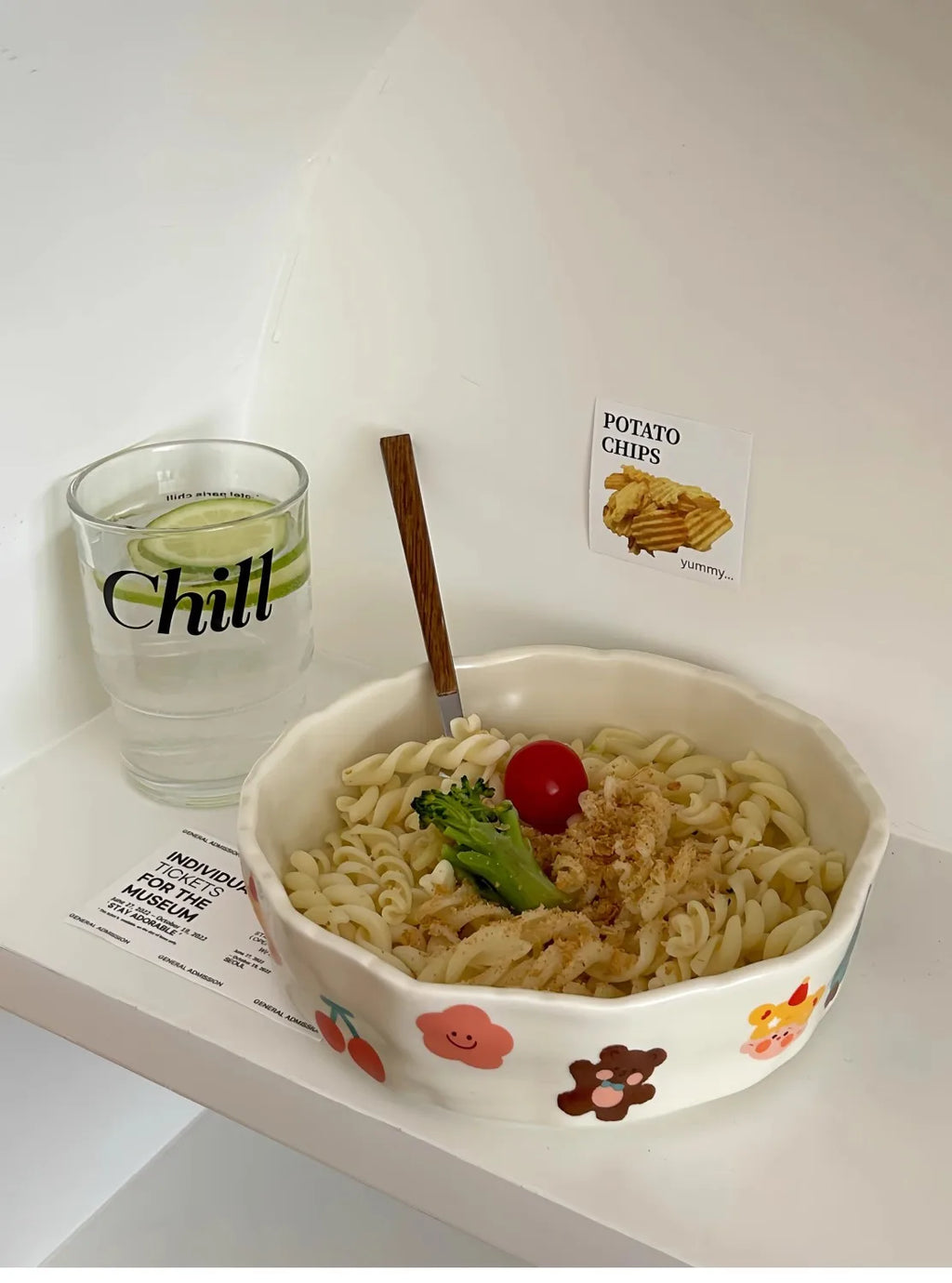 Cute Little Design Matte Hand Pressed Ceramic Deep Plate Cartoon Bowl