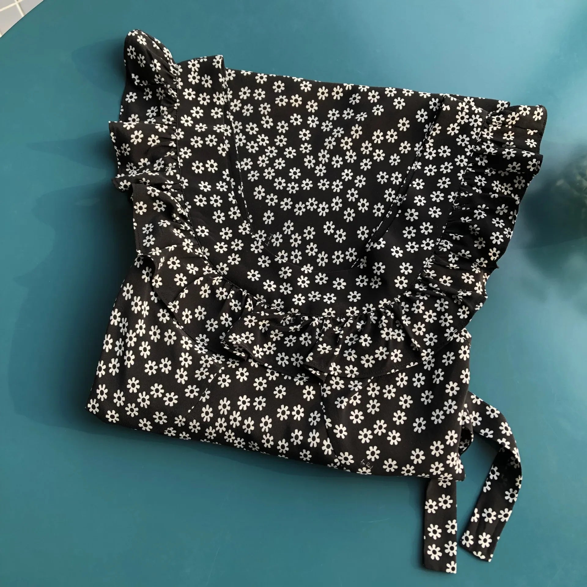 French Daisy Vintage Girl Silk Polka Dots U Neck V Back Sexy Summer Women Long Dress