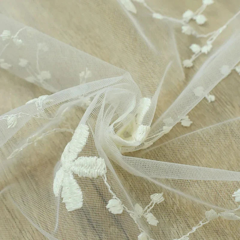 Embroidery Flowers Lace Curtains