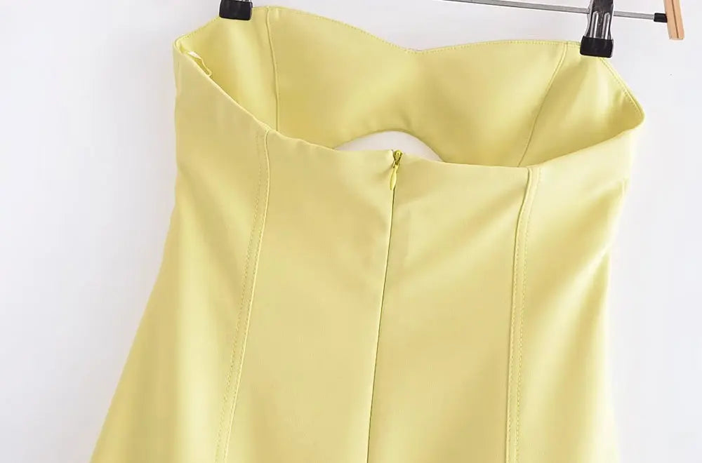 Women's Strapless Hollow Out Mini Dress, Sexy Sweetheart Neck, Back Zipper, Female Dresses, Fashion