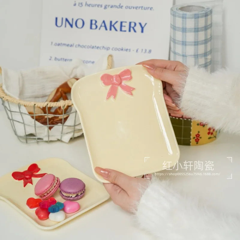 Cute Ceramic Barbie Bread Plate, Tableware