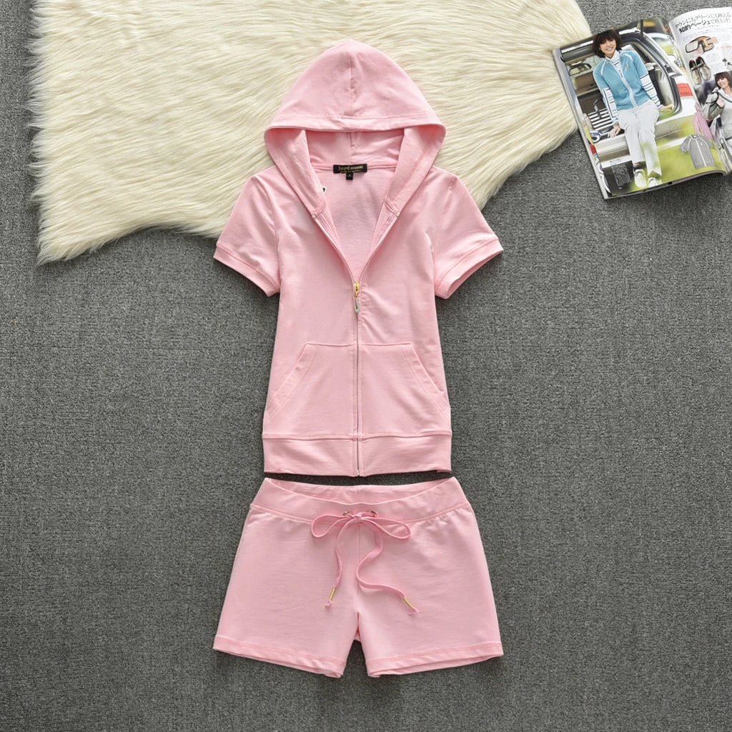 Velour Tracksuit Women Velvet Women's Brand Short Set Sewing Suit Women Tracksuits Hoodies and Shorts Sets Met 2 Piece Set