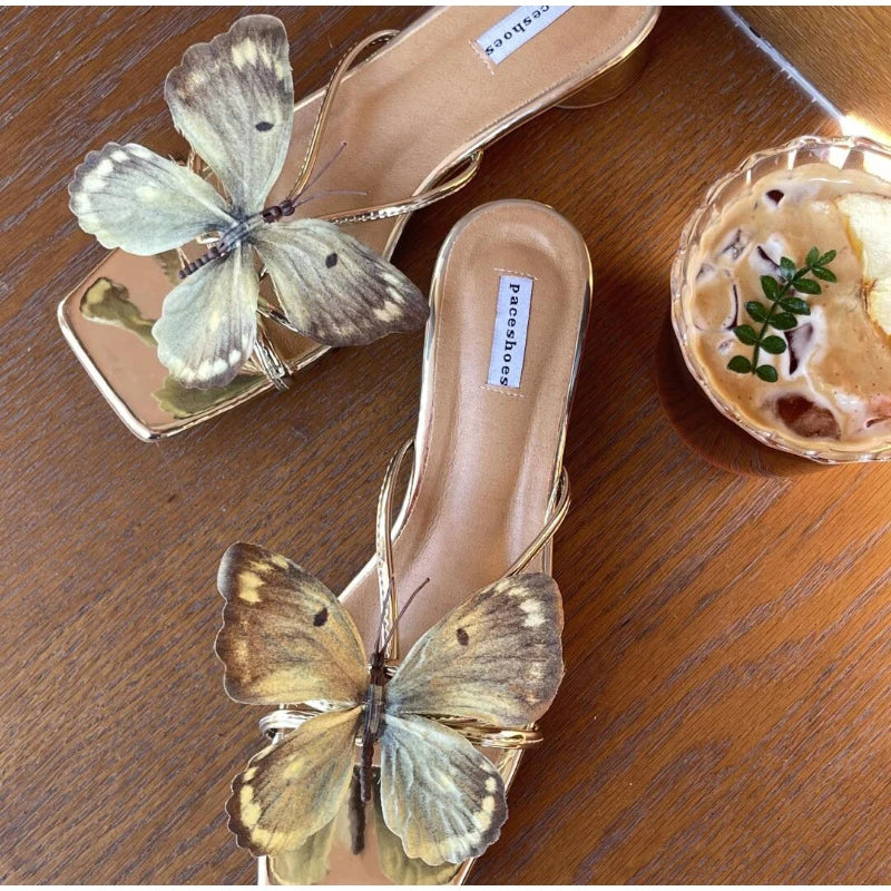 Summer Exquisite Butterfly Magnolia Flowers Holiday Casual Style Sandal