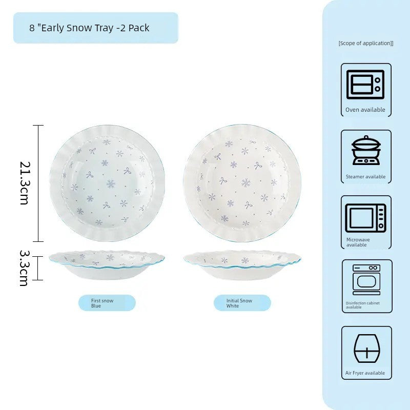 Ceramic Underglaze Color Bowl and Dish Tableware for One Person Bowl Spoon Bowl and Chopsticks