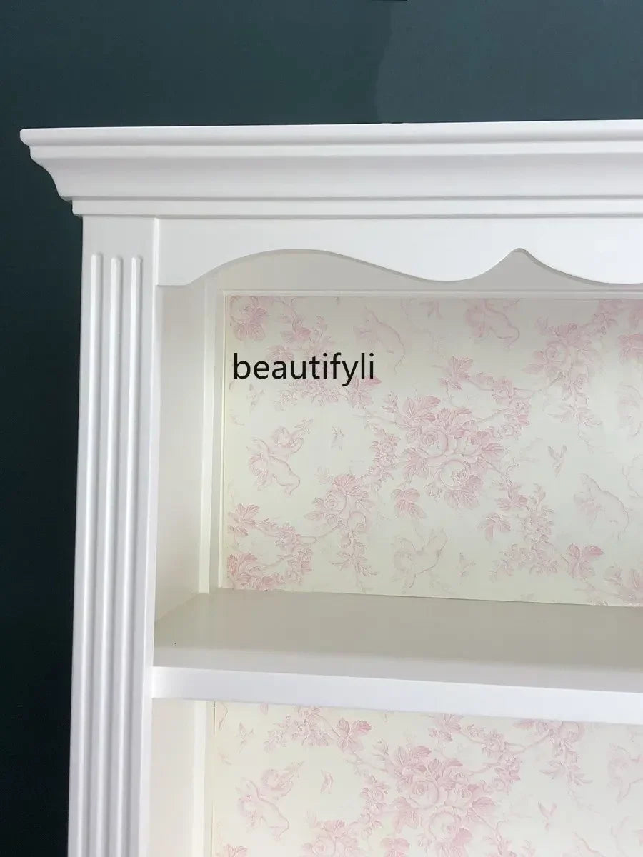 French Bookcase Bookshelf and Storage Shelf Modern Pastoral Hand Office Display Rack Display Cabinet Integrated Bookcase