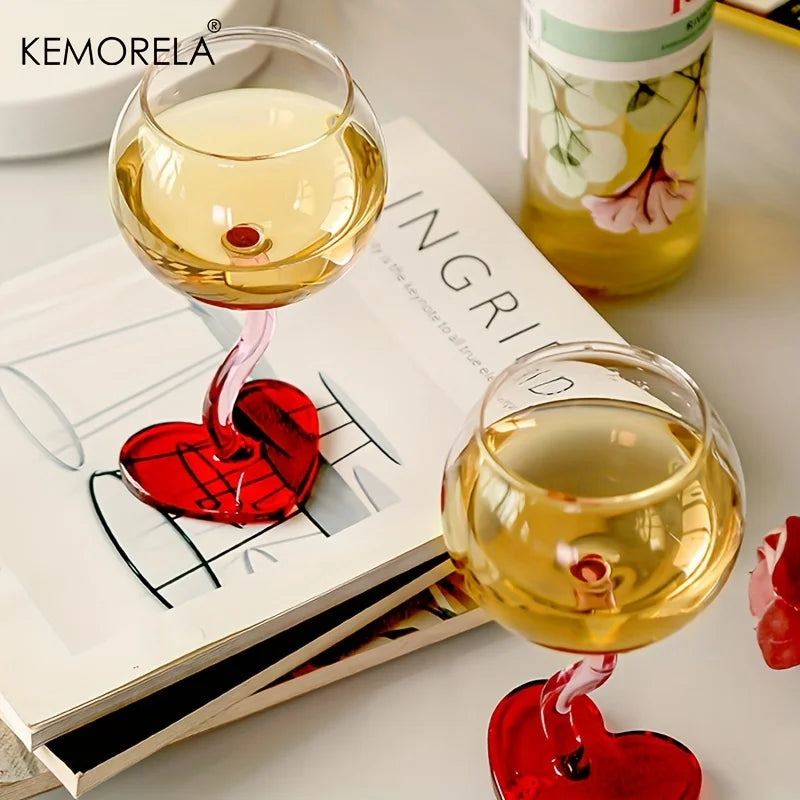 Red Heart Bottom Wine Glass Heat-resistant Cocktail Glass