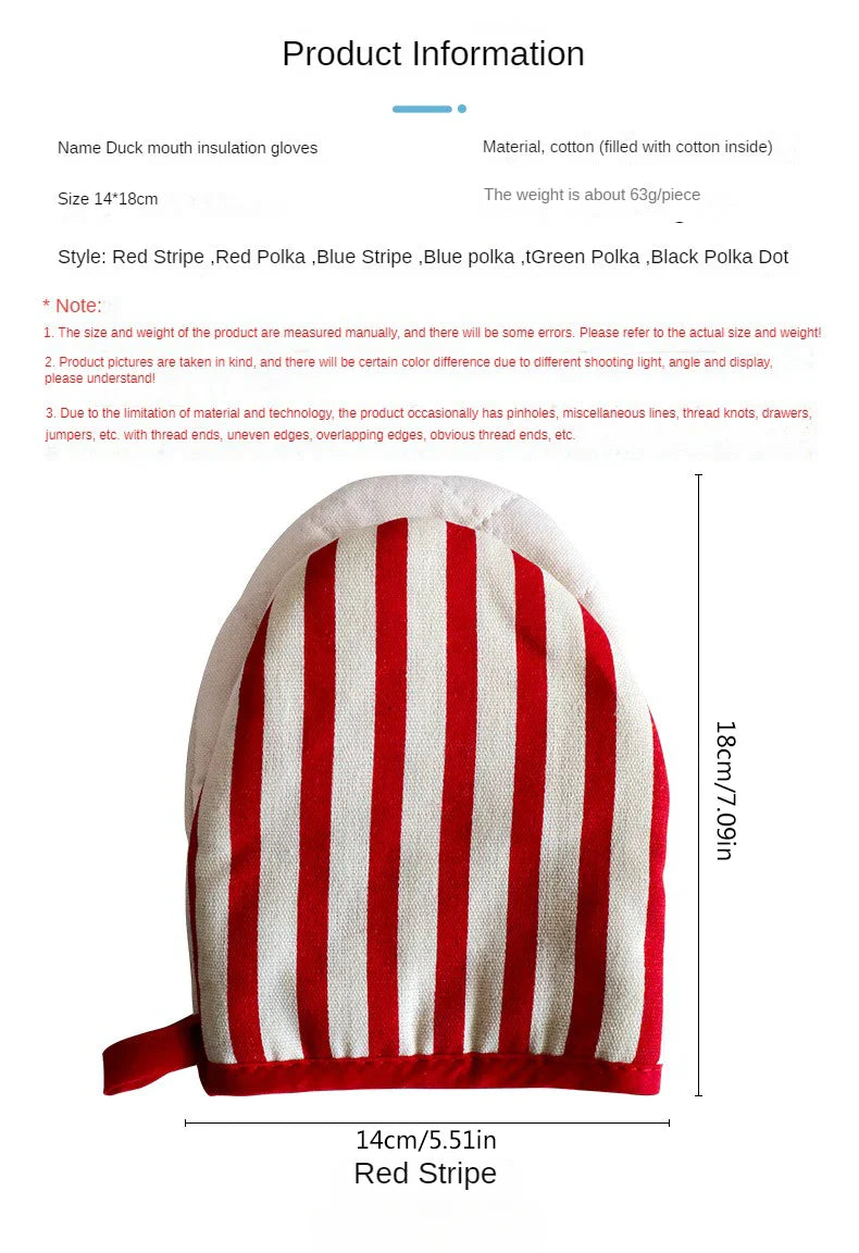 Style Polka Dot Heat-Resistant Oven Mitts for Home