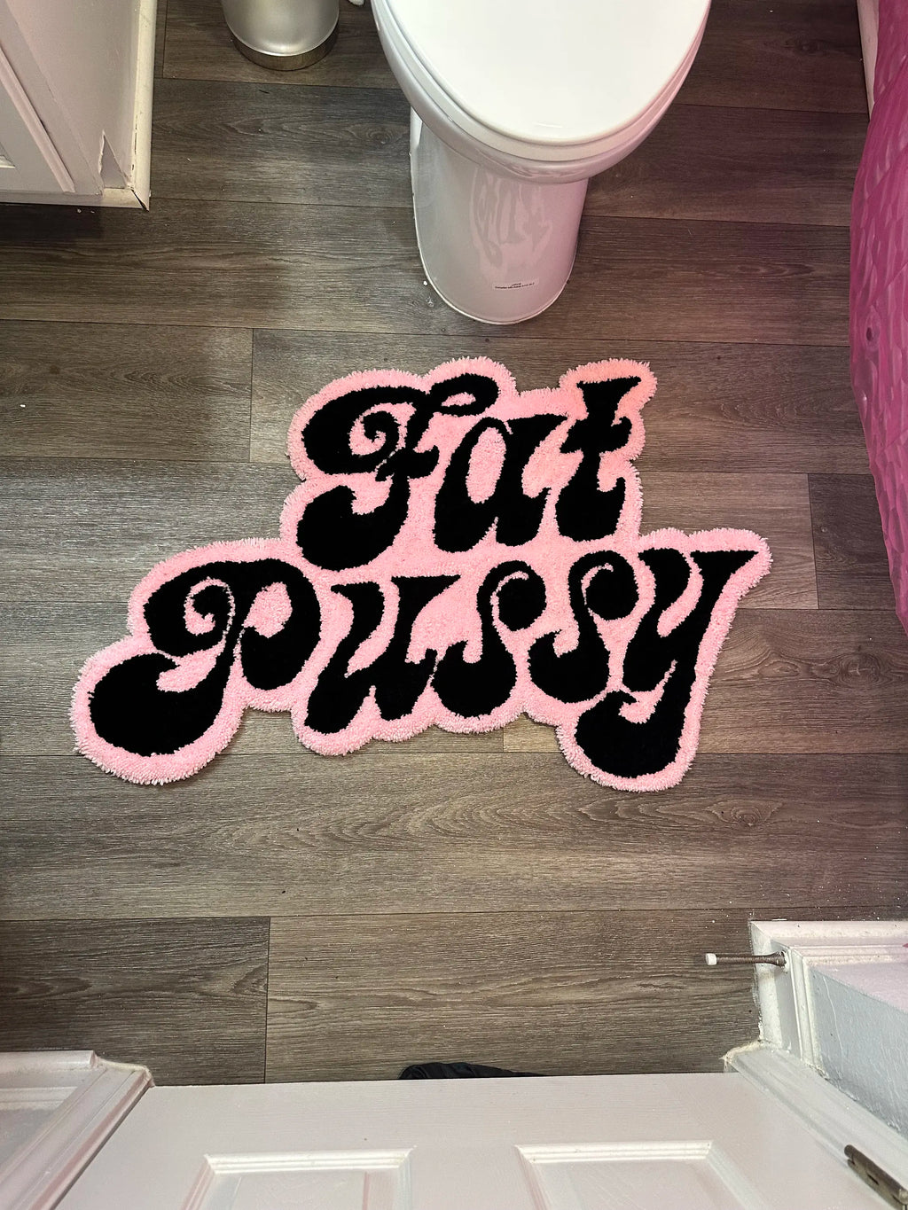 Pink and Black Rug for Female Bedroom Aesthetic Non-slip Soft Cashmere