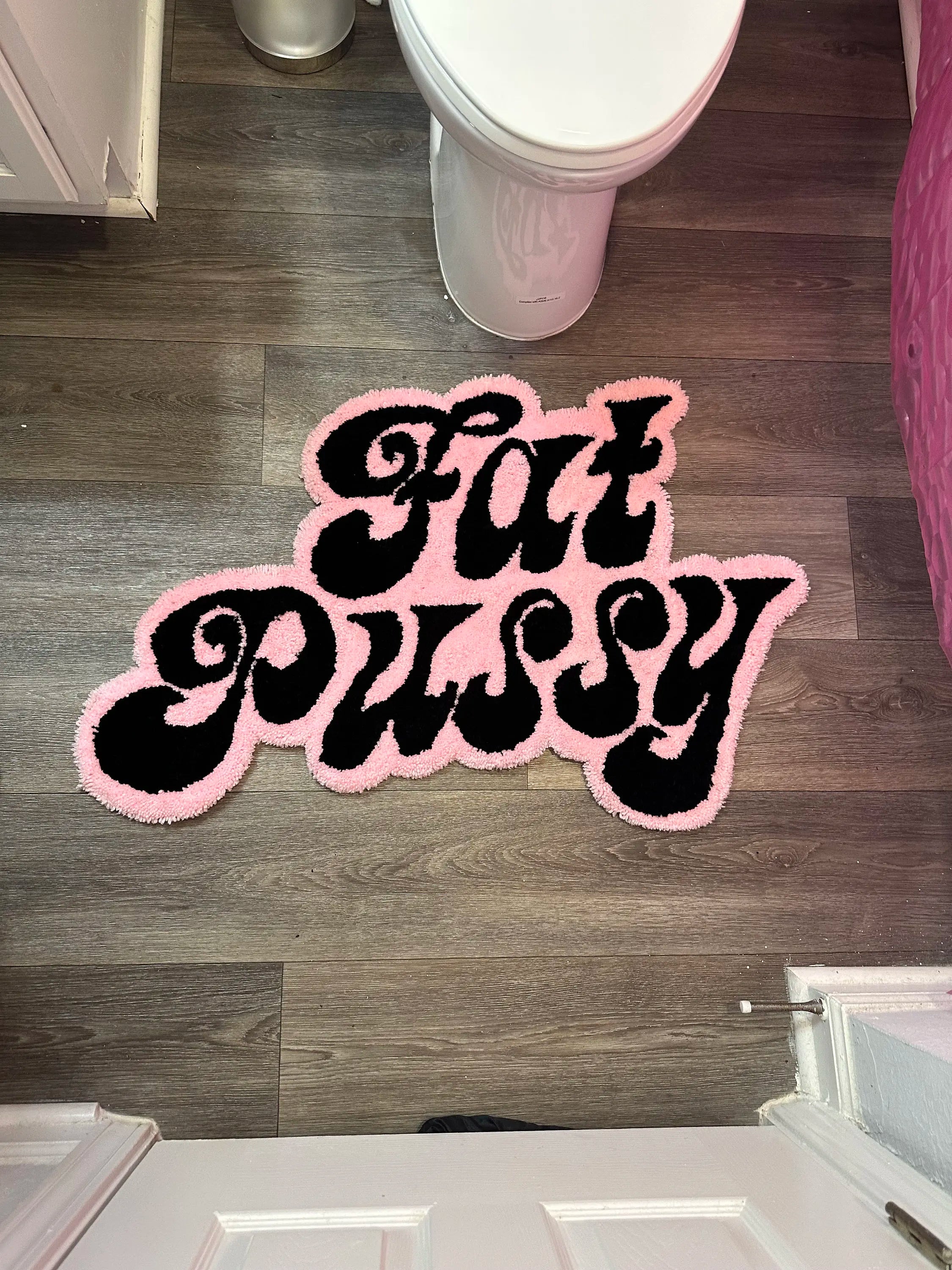 Pink and Black Rug for Female Bedroom Aesthetic Non-slip Soft Cashmere