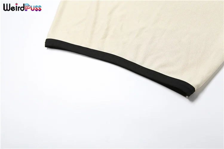 Ribbed Women 2 Piece Set Polo Neck Button Shorts Crop Tops+Mini Skirts Matching Stretch Elegant Streetwear Outfits